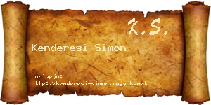 Kenderesi Simon névjegykártya